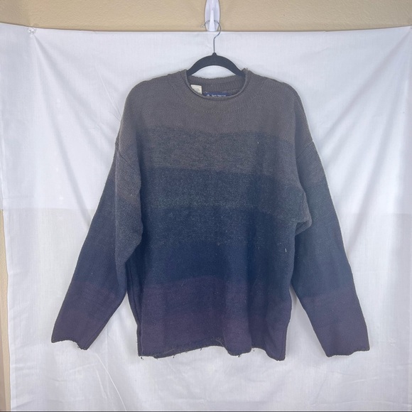 VTG French Connection Men’s Space Dye Knit Sweater 100% Wool XL Outdoor Grunge - Picture 1 of 10